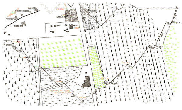 Detail from ORA Atlas Plate CXXXIII No. 4 Map of Bird's Point, Mo. 1861